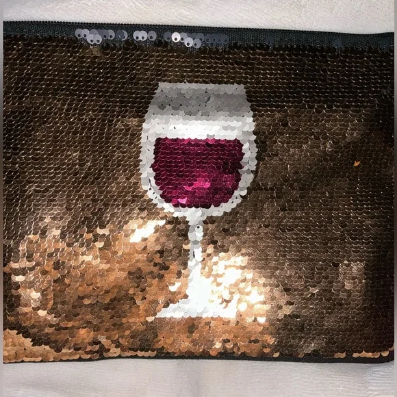 Stella & Dot Sequin Cosmetic Pouch Wine Glass 🍷 - Picture 14 of 16